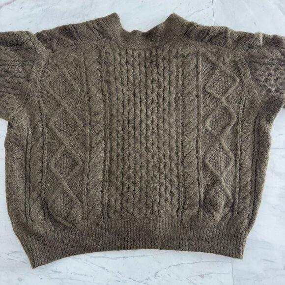 Buck Mason Baby Alpaca Cable Knit Cardigan Sweater (M) - Picture 3 of 7